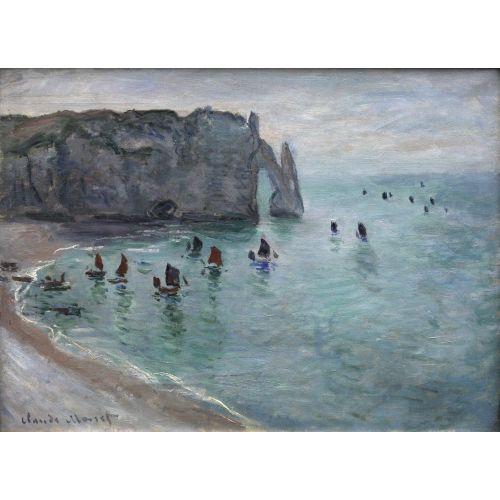 Claude Monet, Etretat The Aval Door Fishing Boats Leaving The Harbour Claude Monet, Etretat The Aval Door Fishing Boats Leaving The Harbour