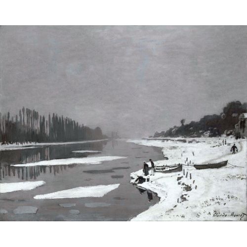 Claude Monet, Bougival'de Seine Nehri Üzerindeki Buz Kümeleri Claude Monet, Bougival'de Seine Nehri Üzerindeki Buz Kümeleri
