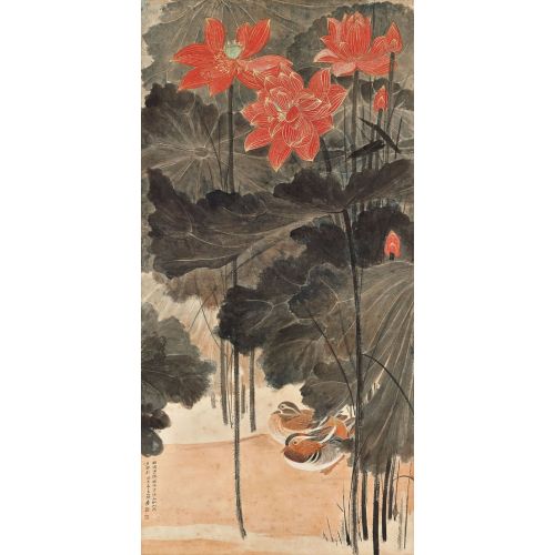 Daqian Zhang, Kırmızı Lotus Ve Mandarin Ördekler