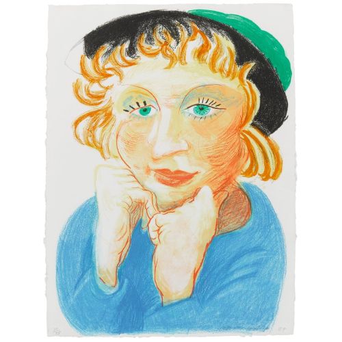 David Hockney, Celia With Green Hat David Hockney, Celia With Green Hat