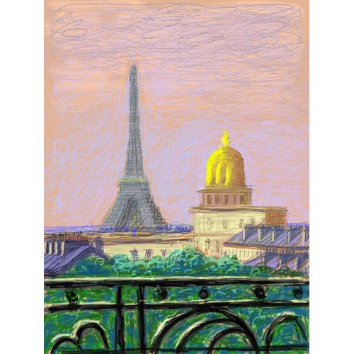 David Hockney, Eiffel Tower David Hockney, Eiffel Tower