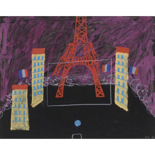 David Hockney, Eiffel Tower, Boulevard And Ball David Hockney, Eiffel Tower, Boulevard And Ball