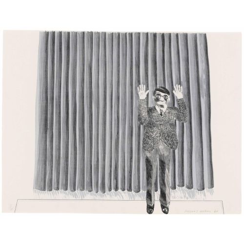 David Hockney, Figure By A Curtain David Hockney, Figure By A Curtain
