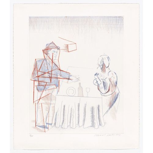 David Hockney, Figures With Still Life From The Blue Guitar David Hockney, Figures With Still Life From The Blue Guitar