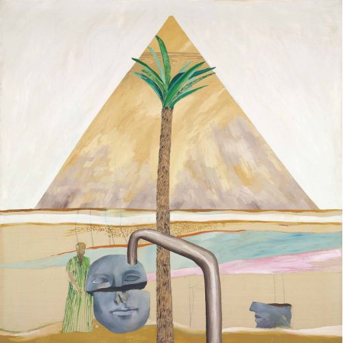 David Hockney, Great Pyramid At Giza With Broken Head From Thebes