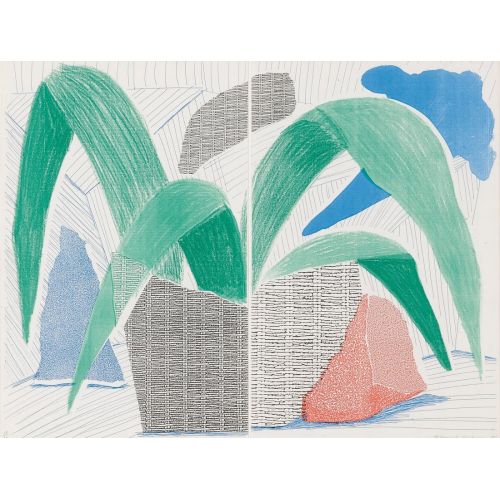 David Hockney, Green Grey And Blue