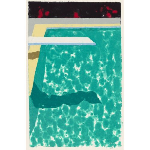 David Hockney, Sıçrama Tahtası Ve Gölgeli Yeşil Havuz, Kağıt Havuz 3