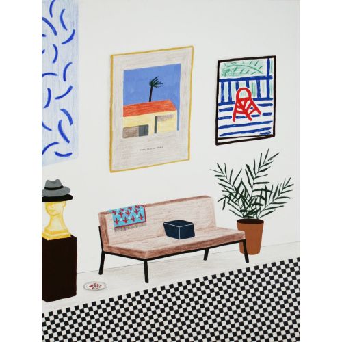 David Hockney, Interior With Lamp David Hockney, Interior With Lamp