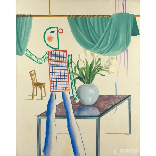 David Hockney, Invented Man Revealing Still Life David Hockney, Invented Man Revealing Still Life