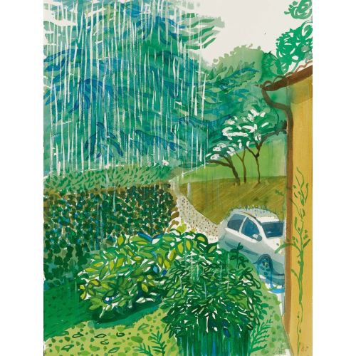 David Hockney, Göl Evi, Como, Yağmur