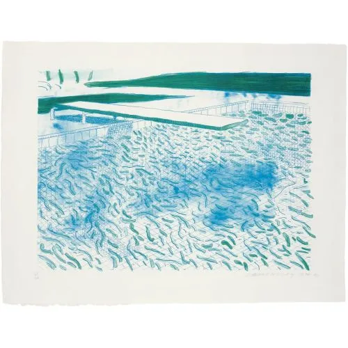 David Hockney, Lithograph Of Water Made Of Lines Pop Art Art Movements David Hockney, Lithograph of Water Made of LinesThe