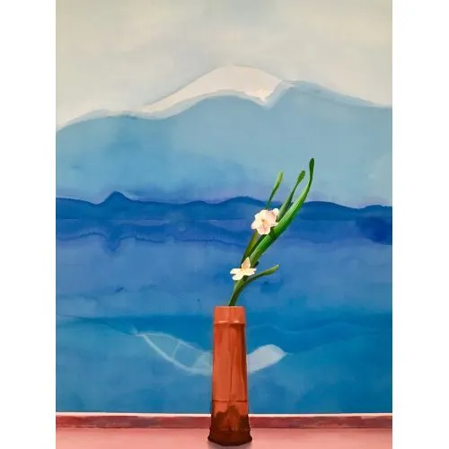 David Hockney, Mount Fuji And Flowers | Arthipo