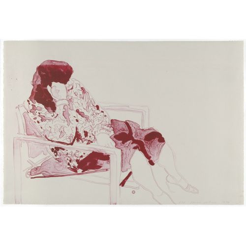 David Hockney, Ann Bir Yönetmen Koltuğunda Oturuyor David Hockney, Ann Bir Yönetmen Koltuğunda Oturuyor