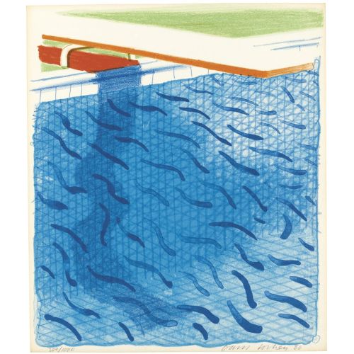 David Hockney, Pool Made With Paper And Blue Ink For Book David Hockney, Pool Made With Paper And Blue Ink For Book