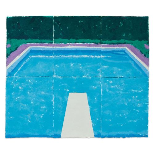 David Hockney, Pool On A Cloudy Day With Rain David Hockney, Pool On A Cloudy Day With Rain