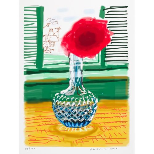 David Hockney, Red Flower In Vase David Hockney, Red Flower In Vase
