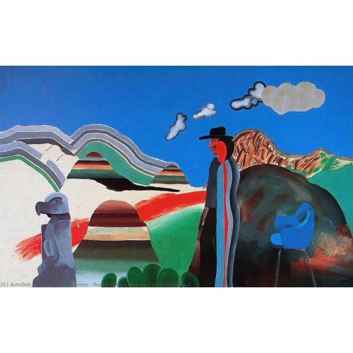 David Hockney, Kayalık Dağlar Ve Yorgun Kızılderililer