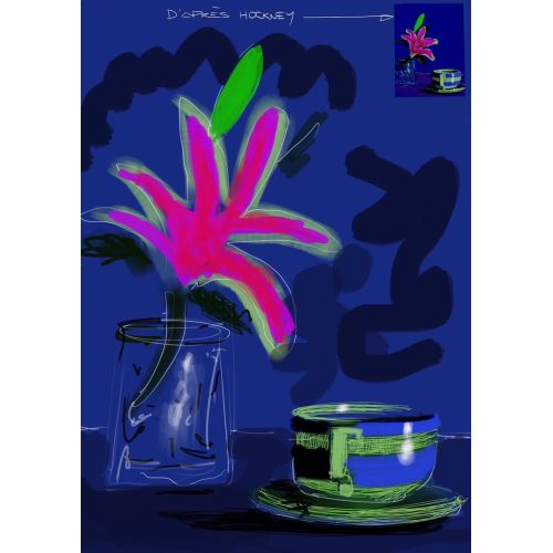 David Hockney, Still Life Flower And With Cup