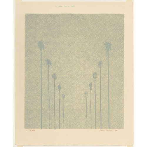 David Hockney, Ten Palm Trees In Mist 1973