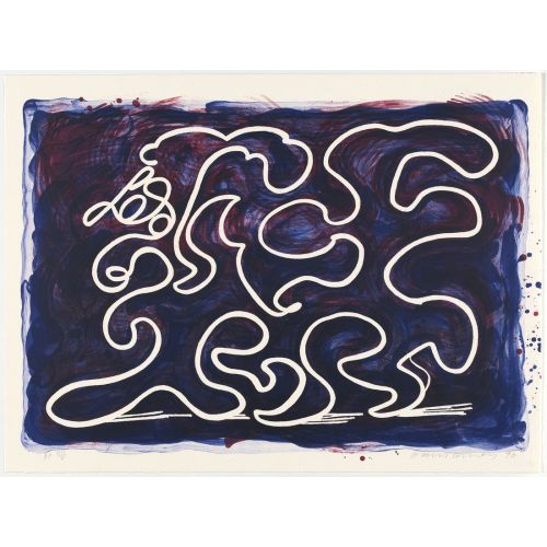 David Hockney, Beyaz Çizgiler Matbaa Mürekkebinde Dans Ediyor 1990