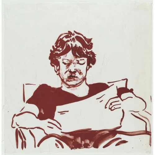 David Hockney, Byron Reading Pop Art David Hockney, Byron Reading Pop Art Art Movements David Hockney, Byron ReadingThe artwork Byron Reading by David Hockney