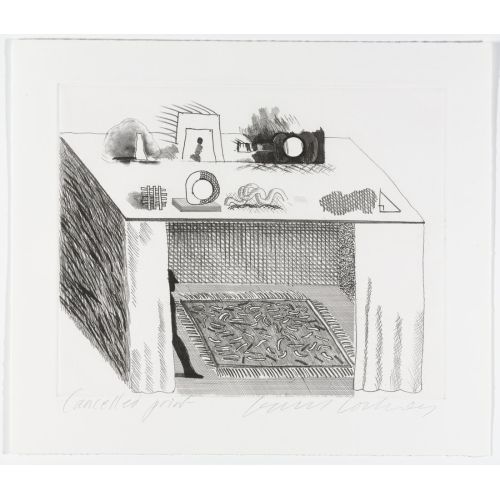 David Hockney, Cancellation Proof For In A Chiaroscuro From The Blue Guitar David Hockney, Cancellation Proof For In A Chiaroscuro From The Blue Guitar