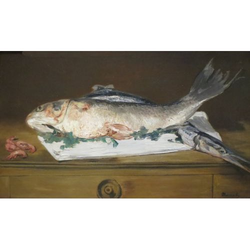 Edouard Manet, Natürmort Somon Pike Ve Karides Edouard Manet, Natürmort Somon Pike Ve Karides