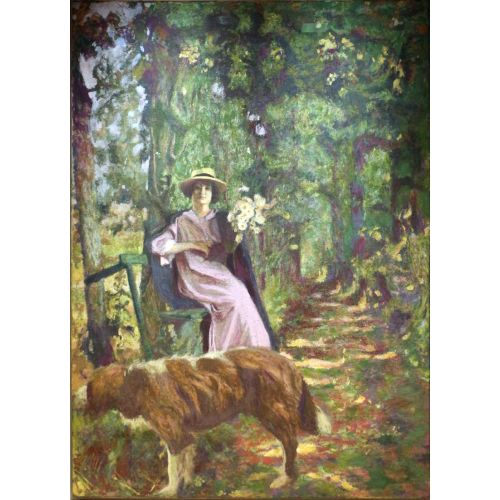 Edouard Vuillard, Il Viale Sottobosco Con Dama Col Cane Edouard Vuillard, Il Viale Sottobosco Con Dama Col Cane