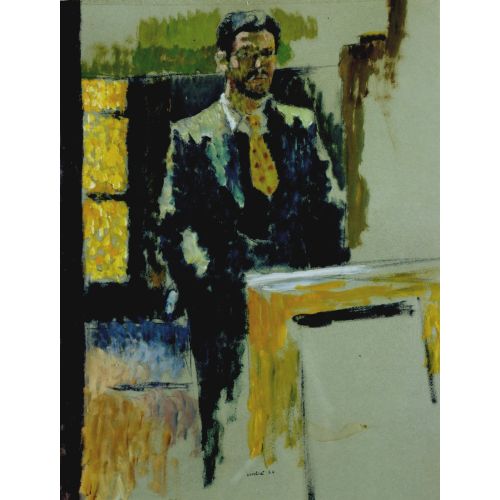 Edouard Vuillard, Jean Vimenet Autoportrait A La Cravate Jaune Gouache Sur Papier Paris