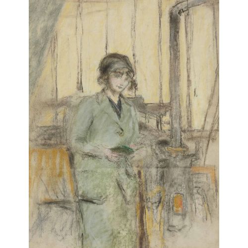 Edouard Vuillard, Atölyede Duran Yeşilli Genç Kız Edouard Vuillard, Atölyede Duran Yeşilli Genç Kız