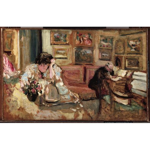 Edouard Vuillard, Jos And Lucie Hessel In The Small Salon Rue De Rivoli Post Impressionism Edouard Vuillard, Jos And Lucie Hessel In The Small Salon Rue De Rivoli Post Impressionism Art Movements Canvas, Drawing Paper