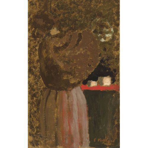 Edouard Vuillard, Şallı Kadın Post Empresyonizm Sanat Akımları Kanvas Efektli Tablo, Resim Kağıdı Baskısı