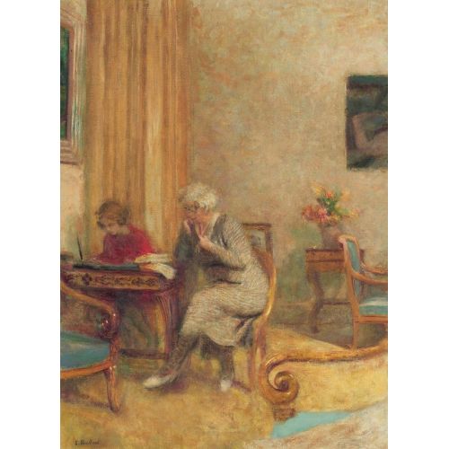 Edouard Vuillard, Bayan Hessel Ve Lulu, Les Clayes'in Küçük Salonunda Edouard Vuillard, Bayan Hessel Ve Lulu, Les Clayes'in Küçük Salonunda