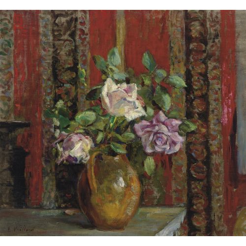 Edouard Vuillard, Bir Sürahi İçinde Güller Edouard Vuillard, Bir Sürahi İçinde Güller