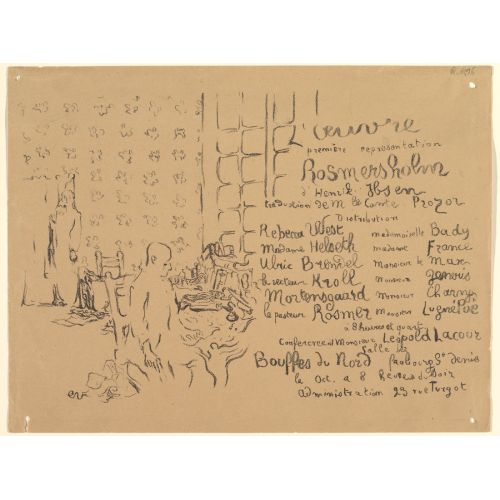 Edouard Vuillard, Ekim Sanat Tiyatrosu'ndan Rosmersholm Programı Edouard Vuillard, Ekim Sanat Tiyatrosu'ndan Rosmersholm Programı