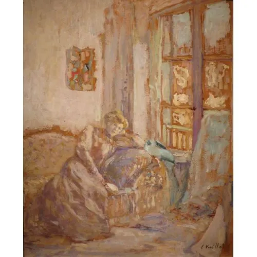 Edouard Vuillard, At The Window Interior Lady Post Impressionism Edouard Vuillard, At The Window Interior Lady Post Impressionism Art Movements Canvas, Drawing Paper Prints, Reproduction Oil