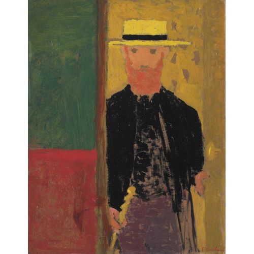 Edouard Vuillard, Baston Ve Hasır Şapka İle Otoportre Edouard Vuillard, Baston Ve Hasır Şapka İle Otoportre