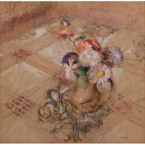 Edouard Vuillard, Zinnias On The Table At Vaucresson Edouard Vuillard, Zinnias On The Table At Vaucresson