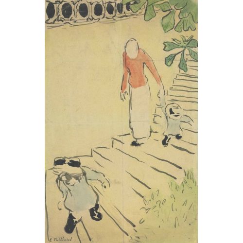 Edouard Vuillard, Femme Et Enfants Descendant Lescalier Au Square De La