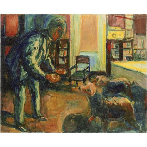 Edvard Munch, Self Portrait With Dogs
