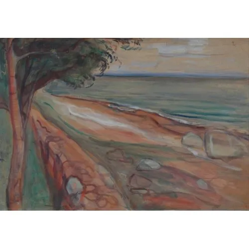 Edvard Munch Plaj Stavanger Sanat Dışavurumculuk Sanat Akımları Kanvas Efektli Tablo, Resim Kağıdı Baskısı