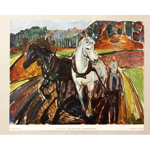 Edvard Munch The Horse Team Expressionism Art Movements Canvas, Drawing Paper Prints, Reproduction Oil Painting and High
