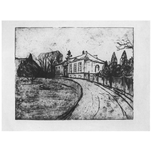 Edvard Munch The House Dr Lindes Expressionism Art Movements Canvas, Drawing Paper Prints, Reproduction Oil Painting and High