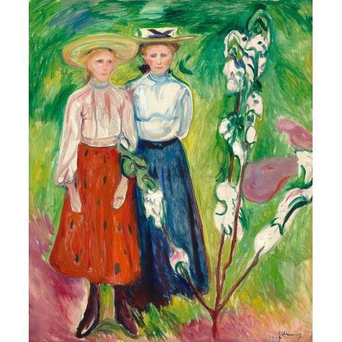 Edvard Munch, Bir Elma Ağacı Altında İki Kız Bloom Boijmans Edvard Munch, Bir Elma Ağacı Altında İki Kız Bloom Boijmans