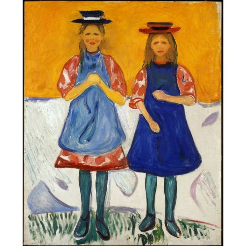 Edvard Munch, Mavi Önlük İle İki Küçük Kız Edvard Munch, Mavi Önlük İle İki Küçük Kız