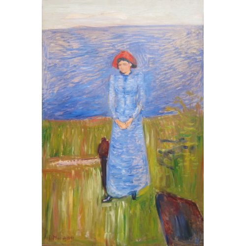 Edvard Munch, Mavili Kadın Mavi Suya Karşı Edvard Munch, Mavili Kadın Mavi Suya Karşı