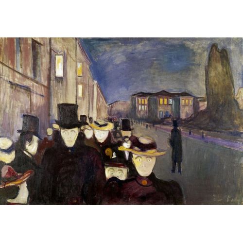 Edvard Munch, Akşam Karl Johan Caddesi Edvard Munch, Akşam Karl Johan Caddesi