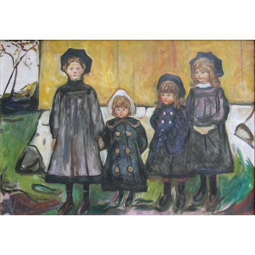 Edvard Munch, Four Girls In Asgardstrand Edvard Munch, Four Girls In Asgardstrand