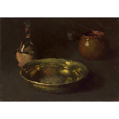 Edward Hopper, Still Life With Wine Bottle And Metal Bowl