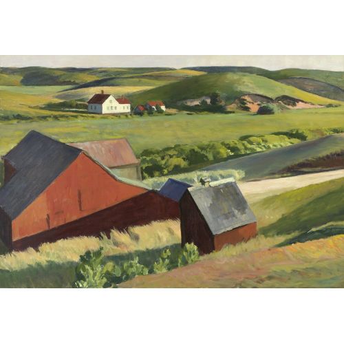 Edward Hopper, Cobb's Barn And Distant Houses